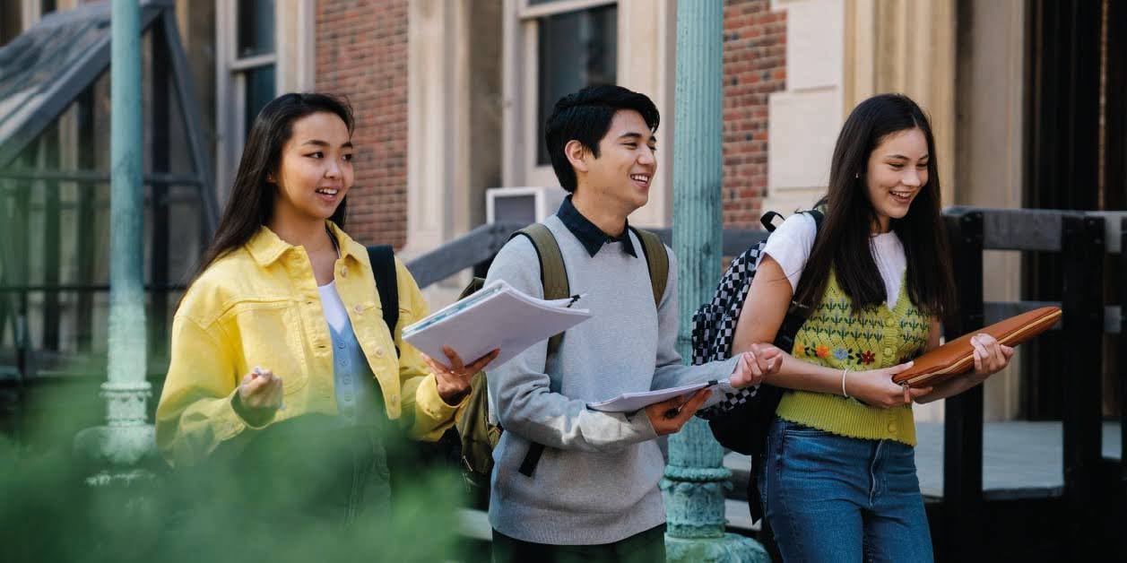 students walking