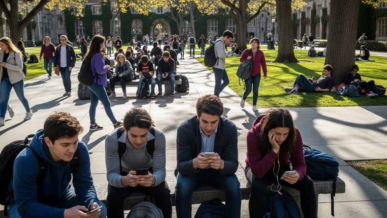 students texting